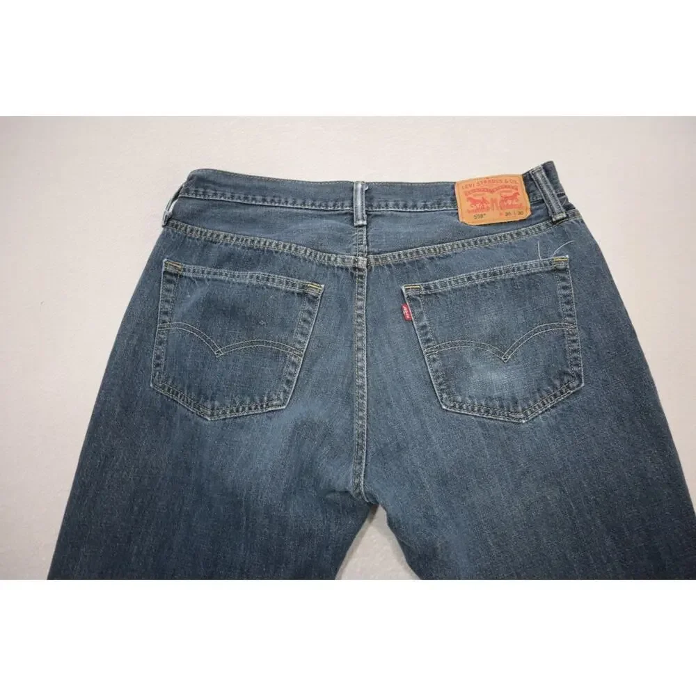 Levi's 559 Relaxed Straight Fit Rugged Blue Denim‎ Jeans Mens Size 36 x 30